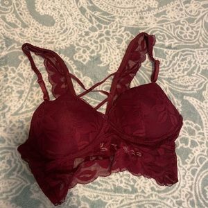 BARELY WORN- Burgundy Victoria’s Secret PINK small bra